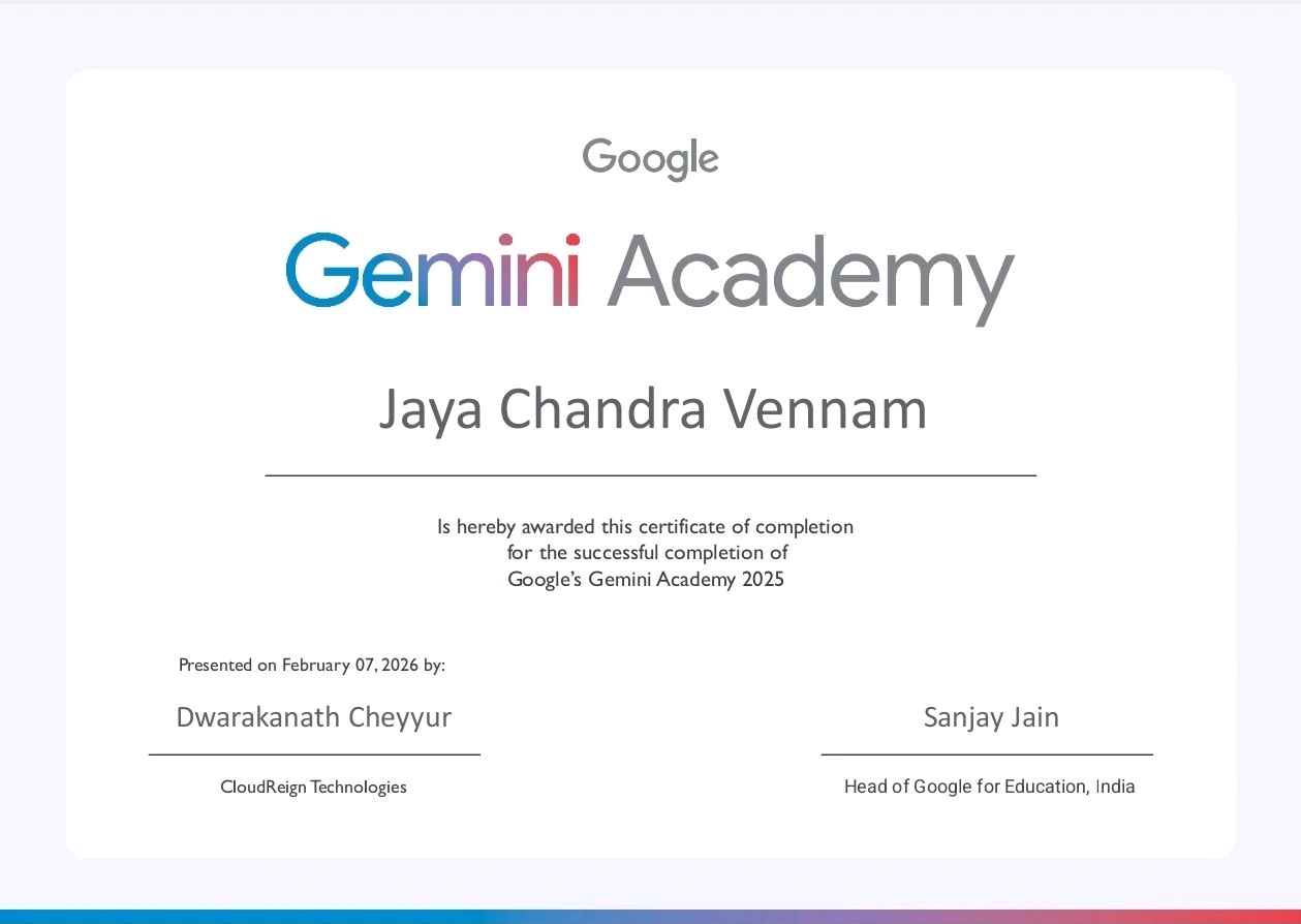 Gemini Academy 2025 certificate